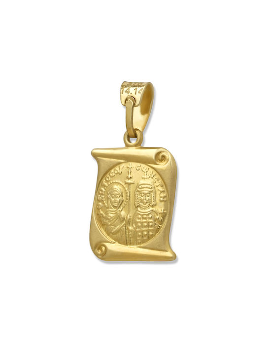 Halskette Doppelter Amulett aus Gold 9 K