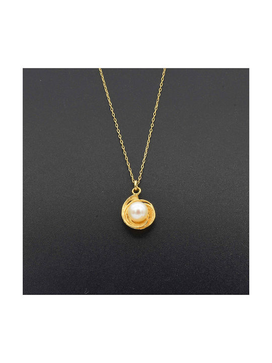 Necklace from Gold 14K with Pearls