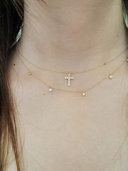 Goldjewels Κολιέ από Χρυσό 14Κ με Ζιργκόν