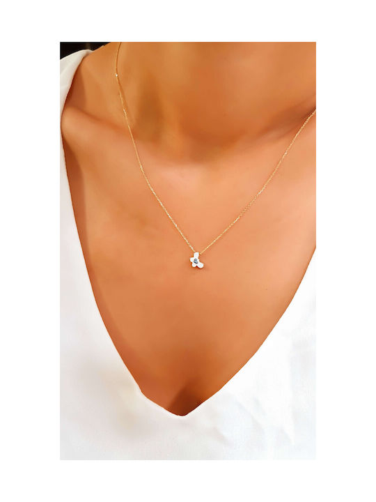 Necklace with design Butterfly from Gold 14K