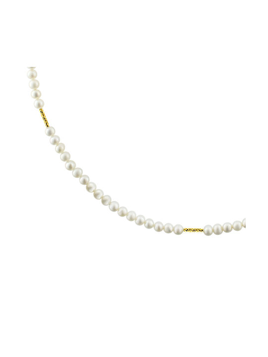 Necklace from White Gold 18k with Pearls