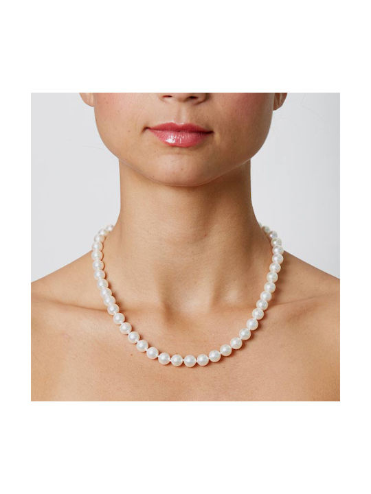 Necklace from White Gold 18k with Pearls