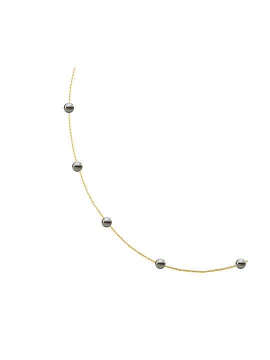 Necklace from Gold 14K with Pearls