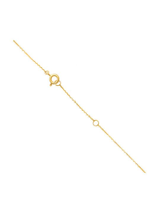 Necklace from Gold 14K with Pearls & Zircon