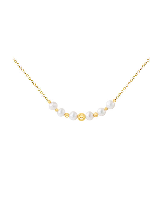 Necklace from Gold 14K with Pearls