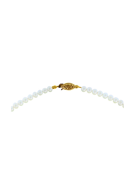 Necklace from White Gold 18k with Pearls