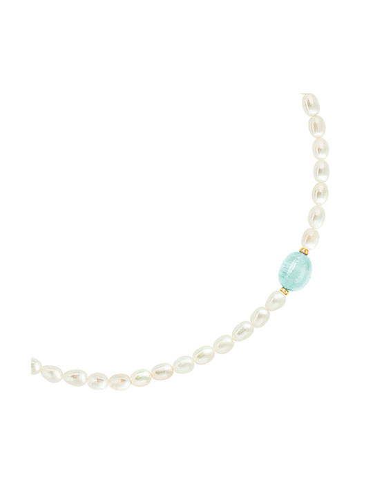 Necklace from Gold 14K with Pearls