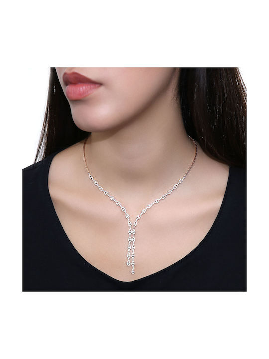 Necklace from Rose Gold 14K with Zircon