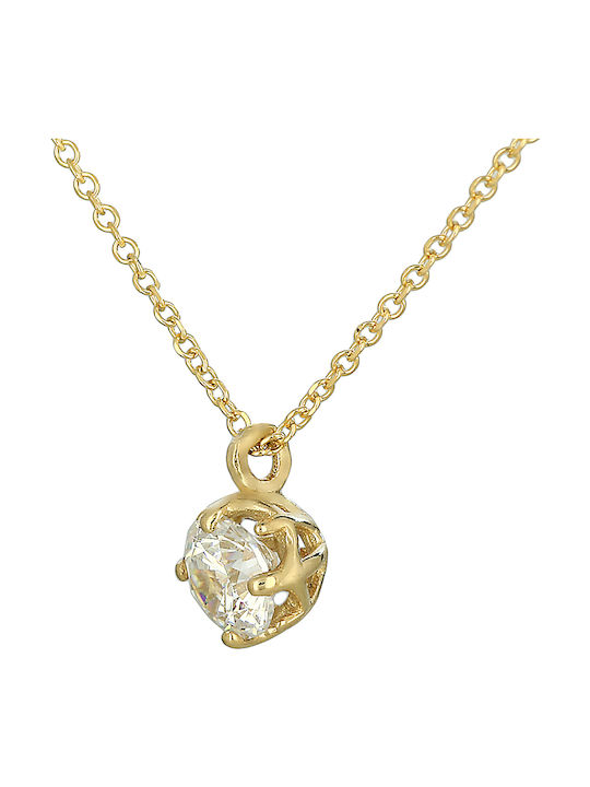 Necklace from Gold 9 K with Zircon