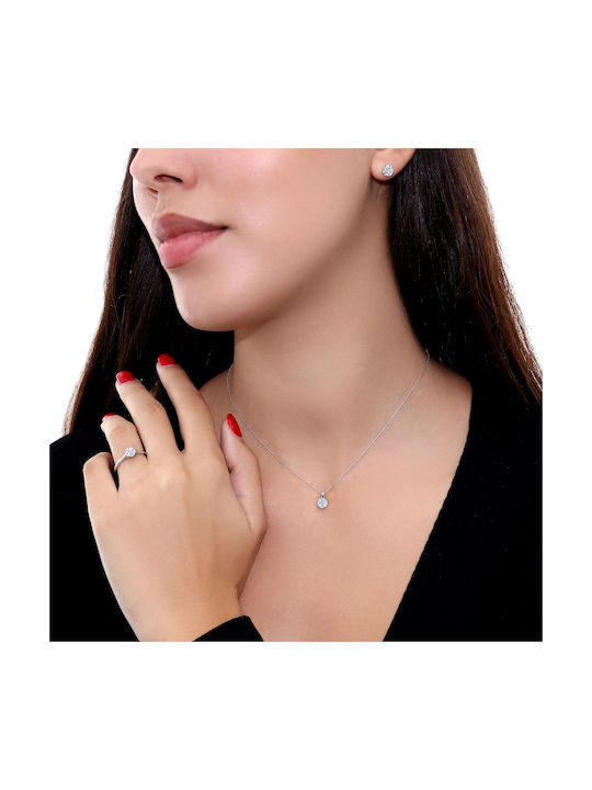 Necklace from White Gold 18k with Diamond