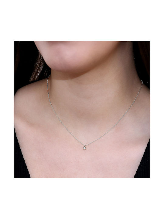 Necklace from White Gold 18k with Diamond