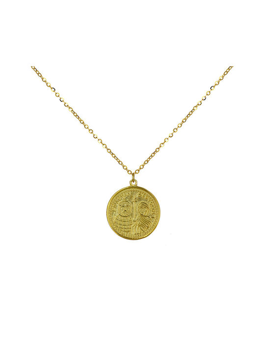 Necklace Constantine Amulet from Gold 9 K