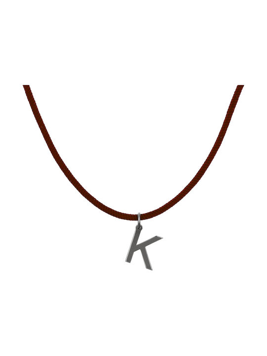 Necklace Monogram from White Gold 14K