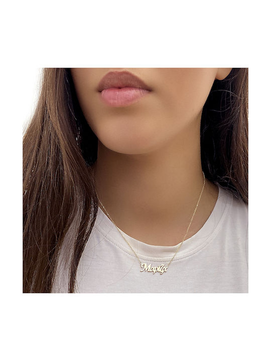 Necklace Name from Gold 14K with Diamond