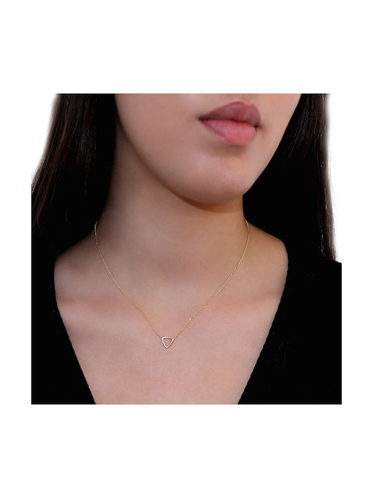 Necklace Geometric from Gold 14K with Diamond