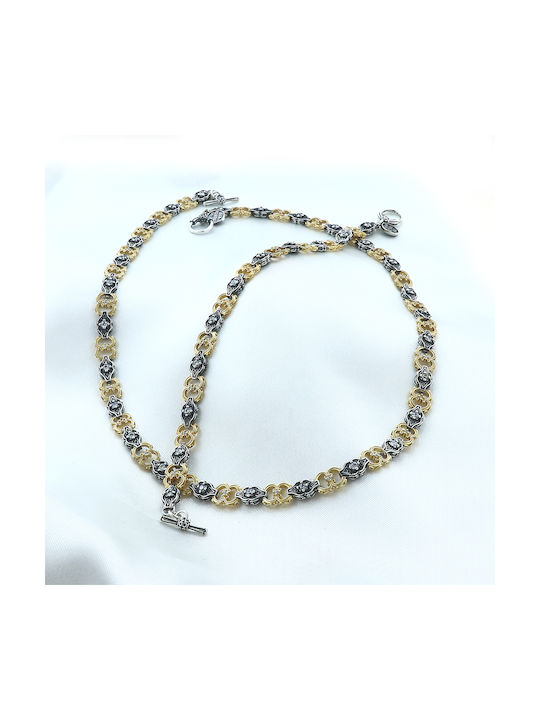 Necklace from Gold Plated Silver with Zircon