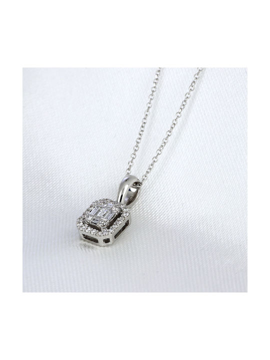 Necklace from White Gold 18k with Diamond