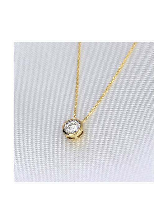 Halskette aus Gold 14K mit Diamant