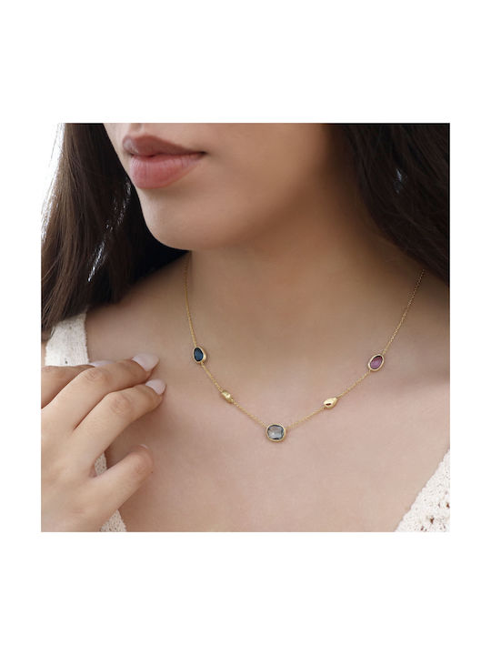 Blue Necklace from Gold 14K