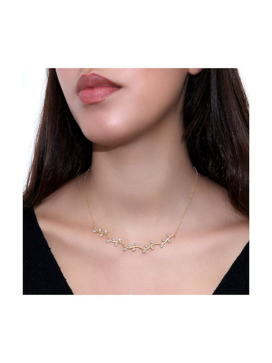 Colier cu design Floare din Aur 14K