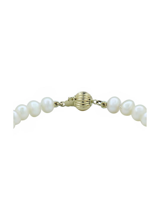 Necklace from White Gold 14K with Pearls