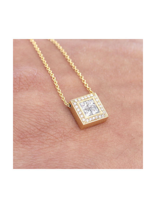 Halskette aus Gold 18k mit Diamant