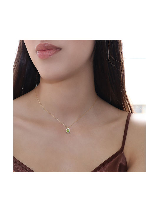 Necklace from Gold 14K with Zircon