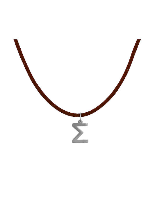 Necklace Monogram from White Gold 14K