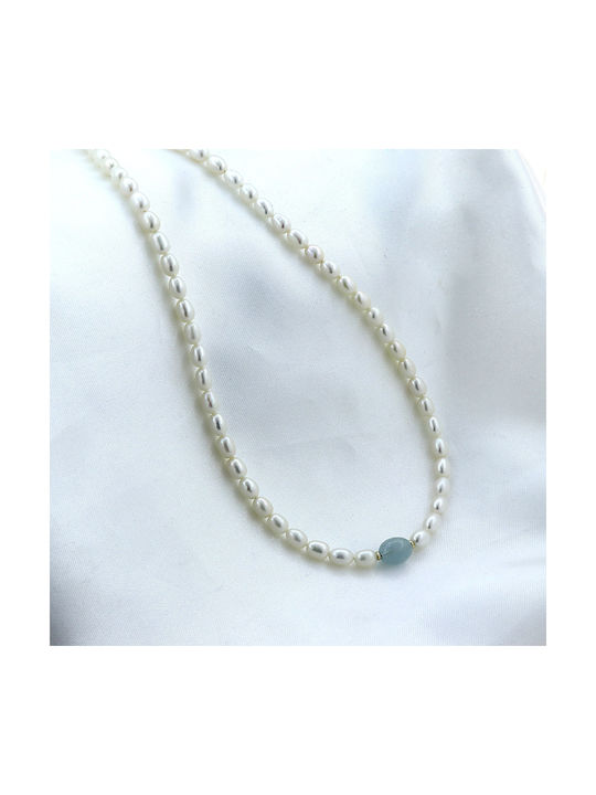 Necklace from Gold 14K with Pearls