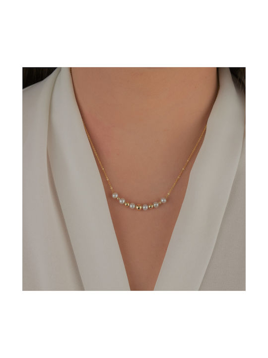 Necklace from Gold 14K with Pearls