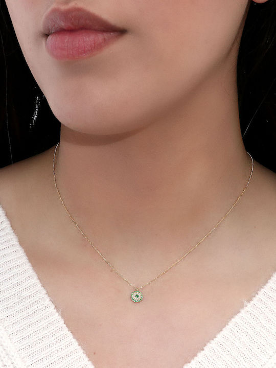 Halskette Mit Auge Aus Gold 18K Grüne