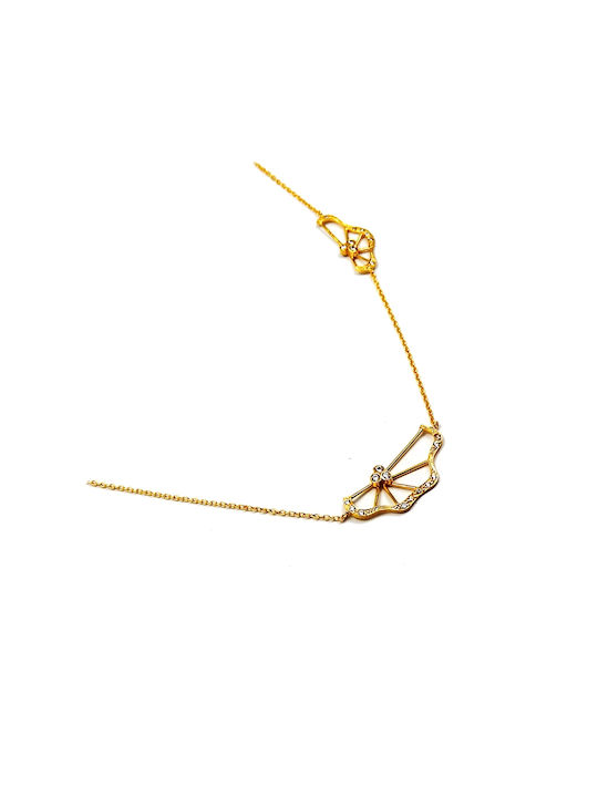 Halskette aus Gold 14K mit Zirkon