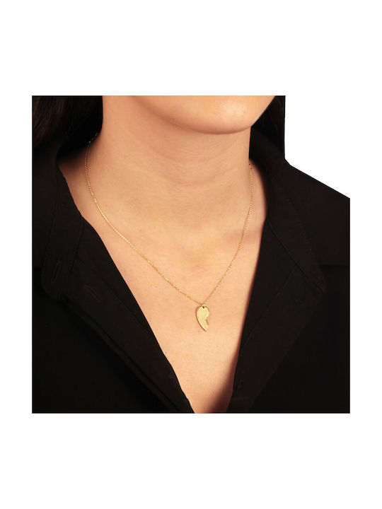 Necklace with design Heart from Gold Plated Silver