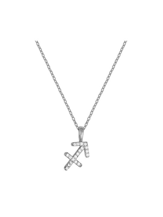 Necklace Zodiac Sign from Silver with Zircon