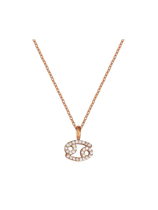 Necklace Zodiac Sign from Gold Plated Silver with Zircon