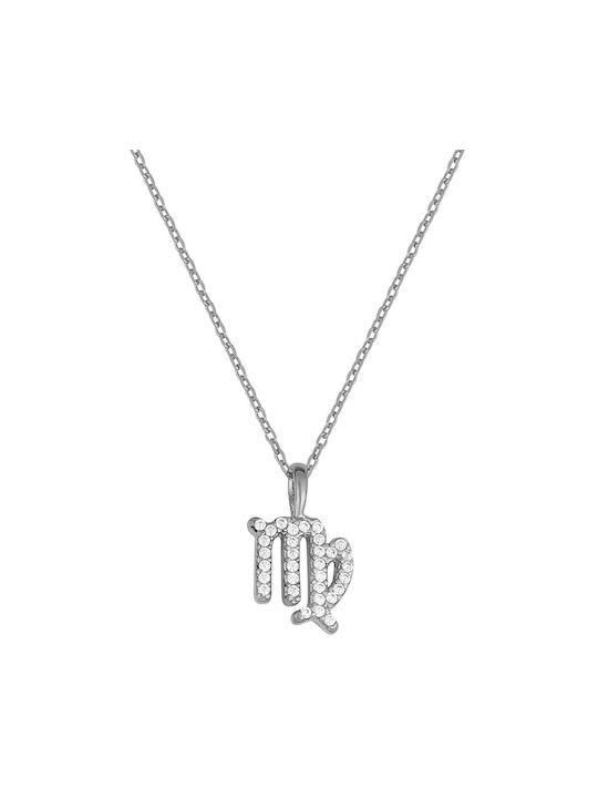 Necklace Zodiac Sign from Silver with Zircon