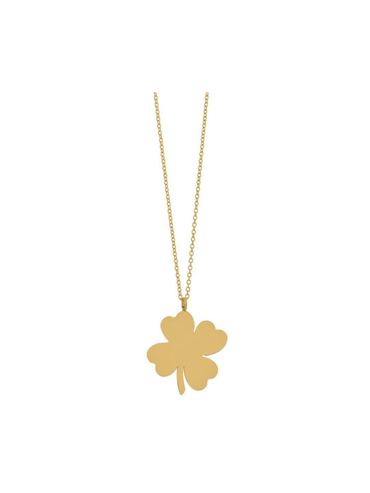 Necklace with design Flower from Gold Plated Steel