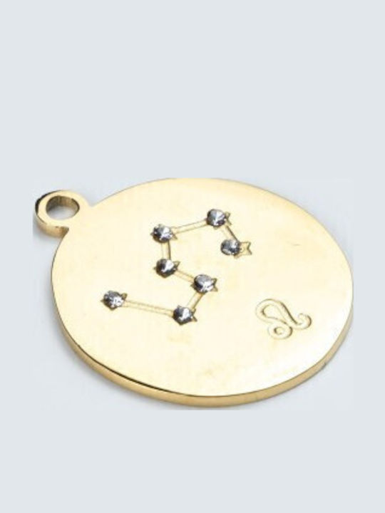 Cuoro Zodiac Sign from Gold Plated Steel with Zircon