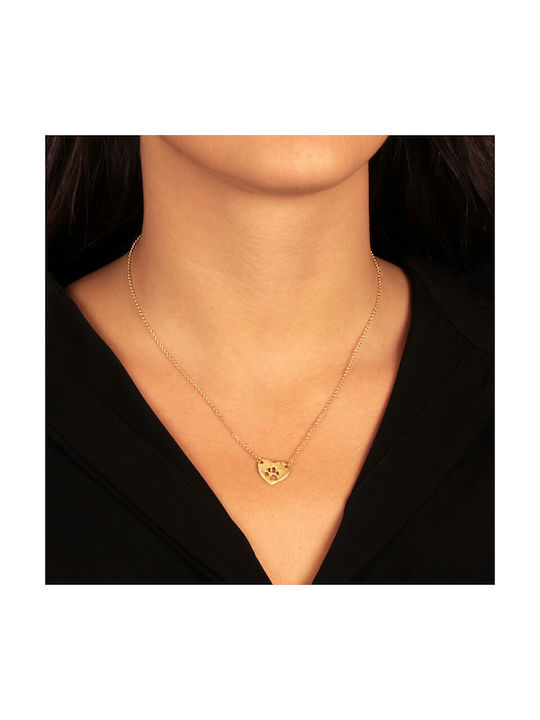 Necklace with design Heart from Gold Plated Silver