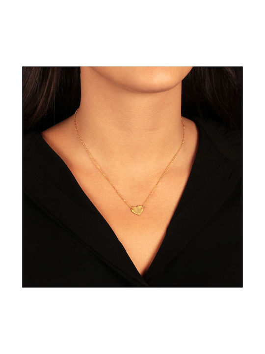 Necklace with design Heart from Gold Plated Silver