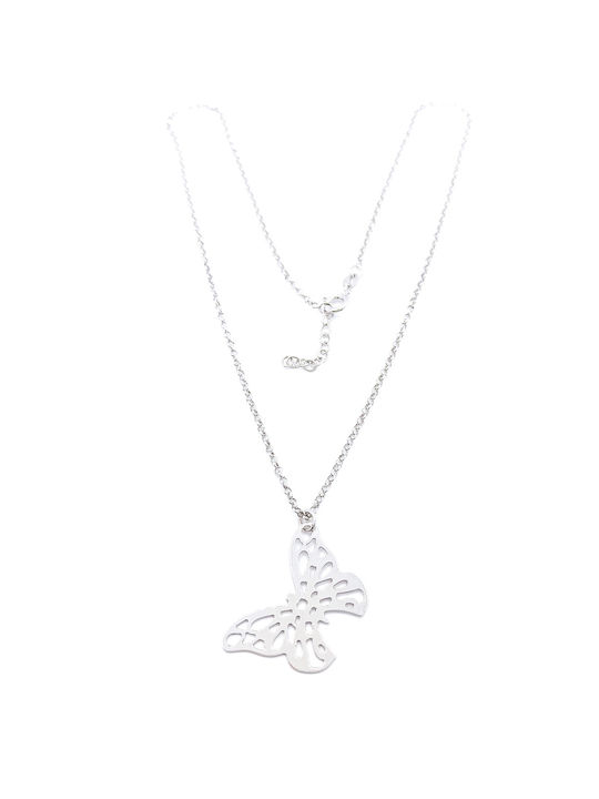 PS Silver Necklace with design Butterfly from Silver