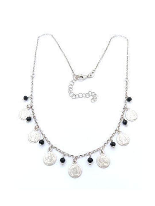 PS Silver Fancy Necklace from Silver with Zircon