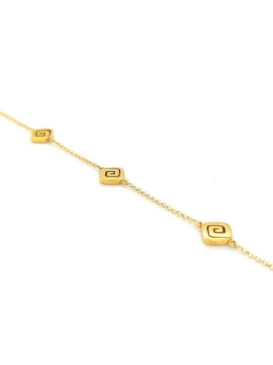 Bracelet Chain with design Infinity made of Silver Gold Plated