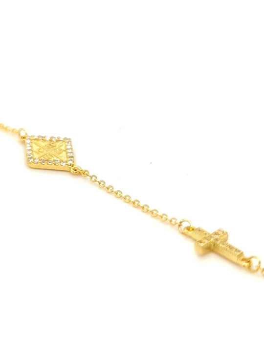 Bracelet Chain made of Gold 9K with Zircon