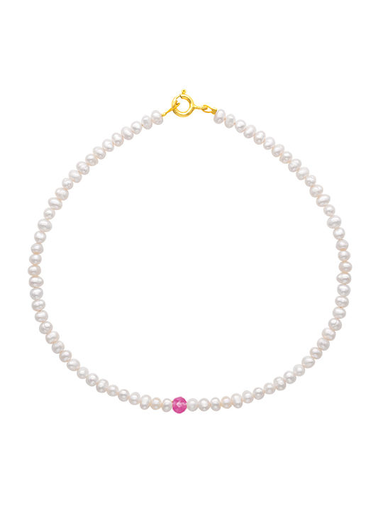 Bracelet Anklet made of Silver with Pearls