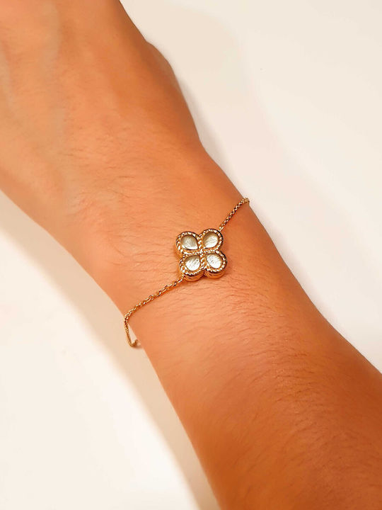 Bracelet with Cross design made of Gold 14K