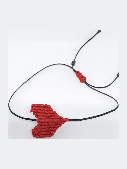 Damen Armband Makramee mit Design Herz aus Kabel