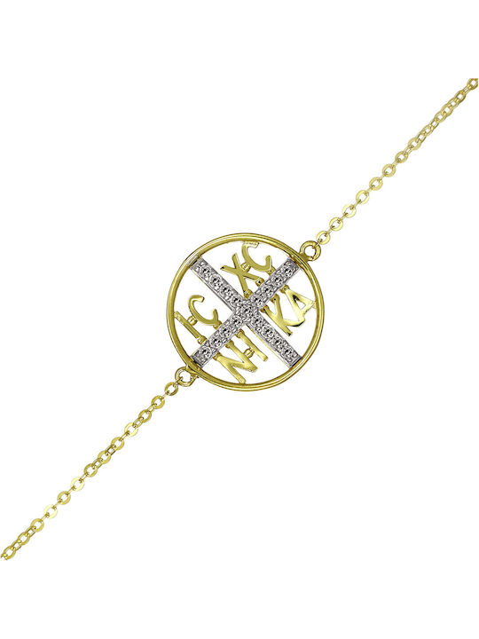 Bracelet Chain with design Istanbul made of Gold with Zircon
