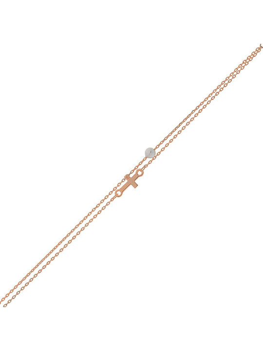 Bracelet with Cross design made of Silver Gold Plated