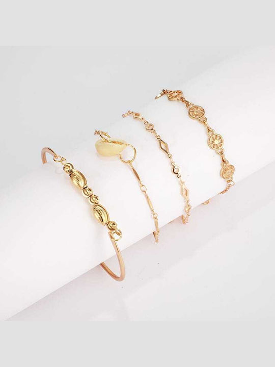 Bracelet Set Chain made of Brass Gold Plated